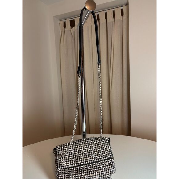 Sondra Roberts "Scarlet Grace" black evening rhinestone clutch/ shoulder bag. - Picture 2 of 7